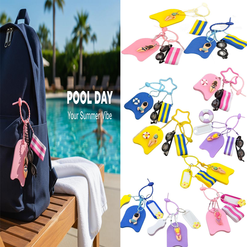 Swimming Kickboard - سلسلة مفاتيح EVA بتصميم السباحة مع