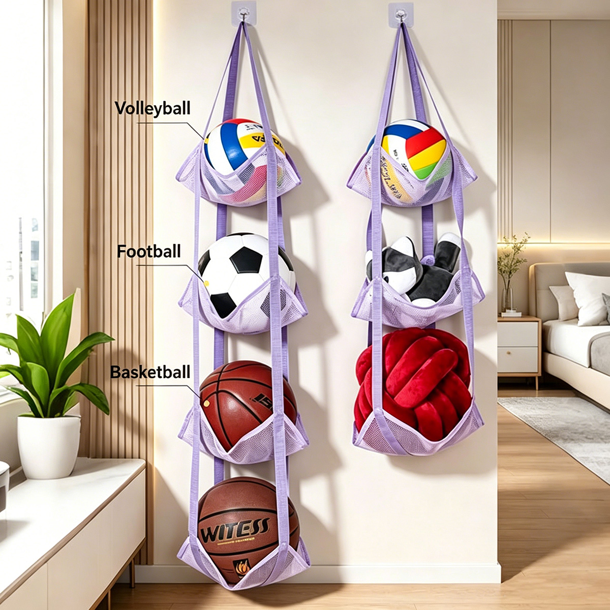 حقيبة تخزين كرات معلقة بـ 3/4  - مراجعة Sports Equipment Volleyball وسعره